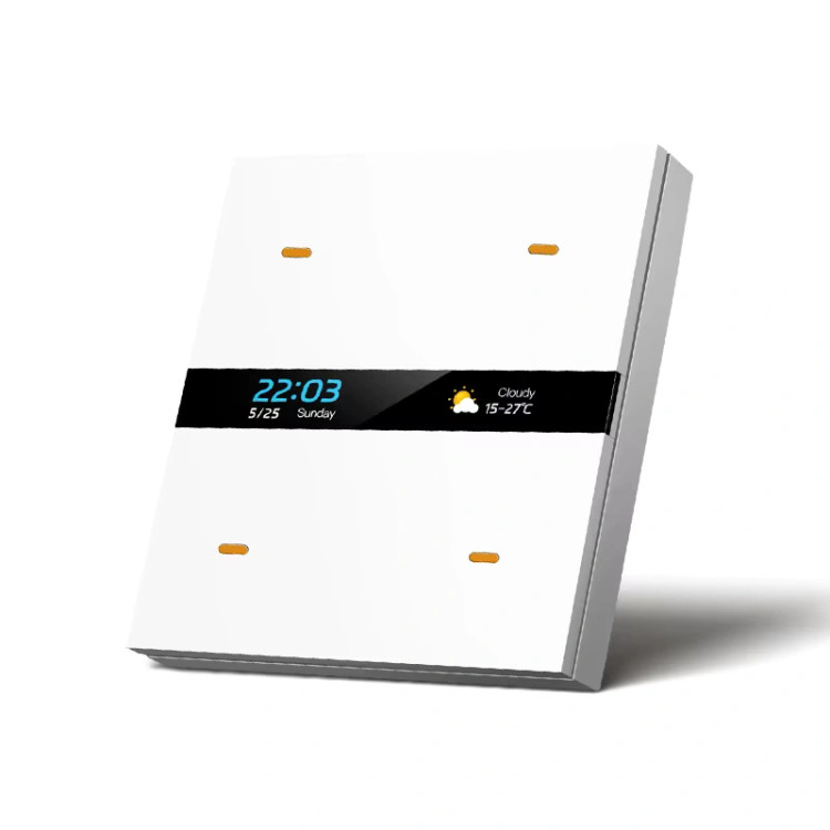 کلید هوشمند چهار پل پیانویی با نمایشگر تویا زیگبی ZigBee